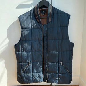 Navy & Tan Quilted Vest